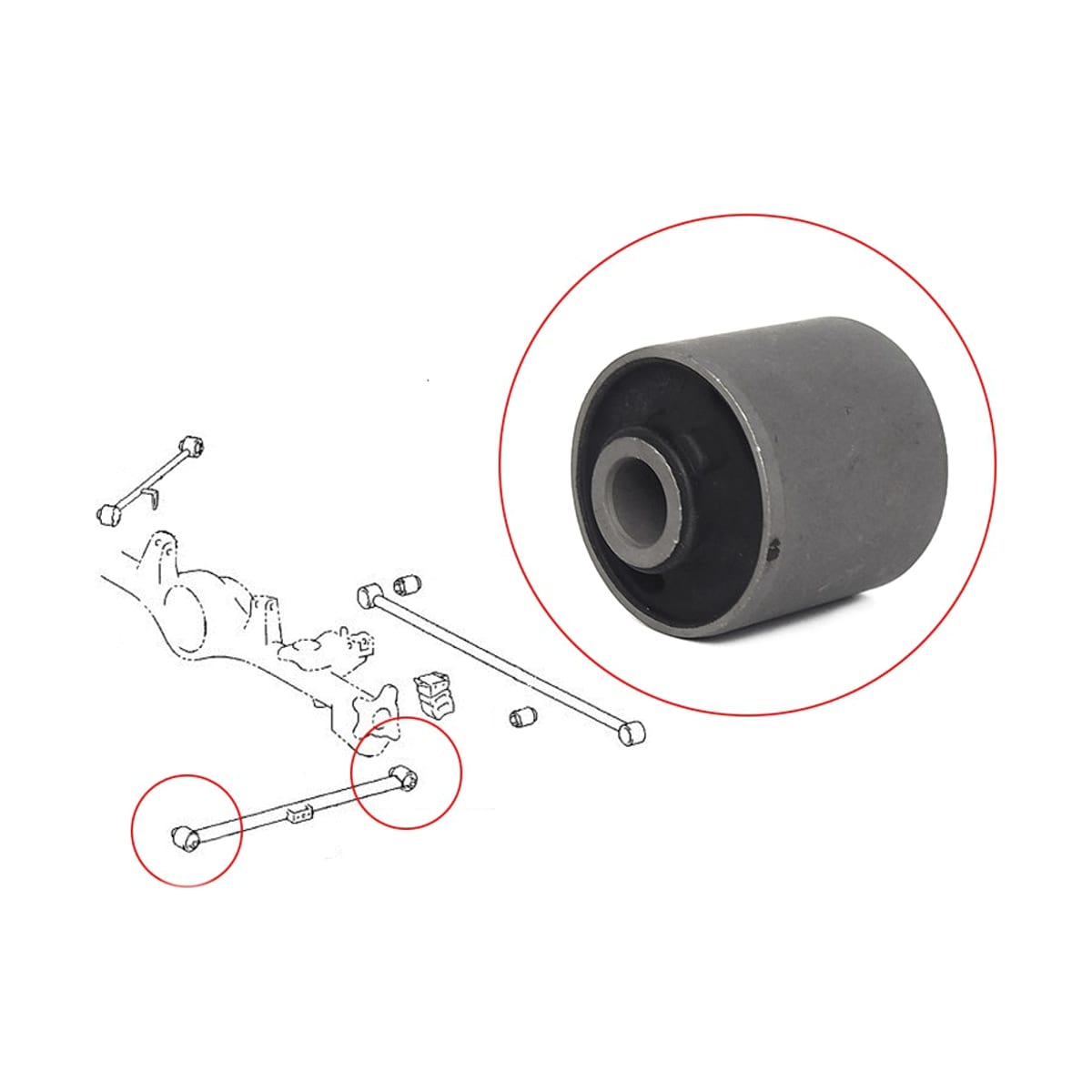 SAT Сайлентблок рычага Toyota Land Cruiser Prado (J120,J90,J120,J150) 96-24 / Lexus GX 02-19 ST4872535020