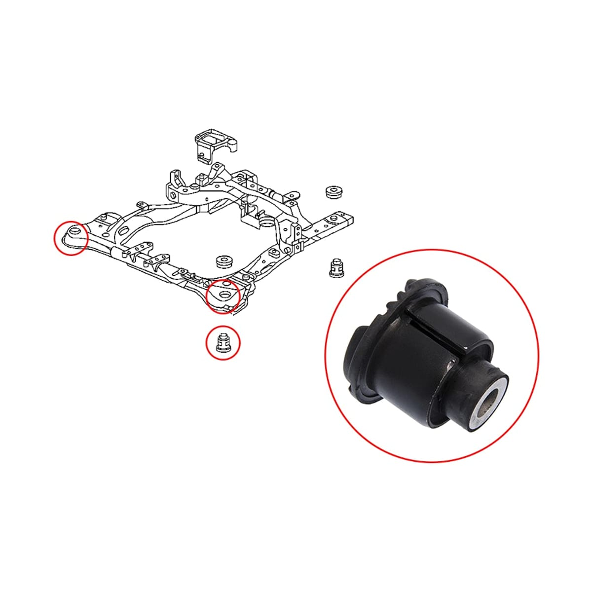 Деталь Сайлентблок Honda Accord 02-08 / Acura TL 03-08 SAT