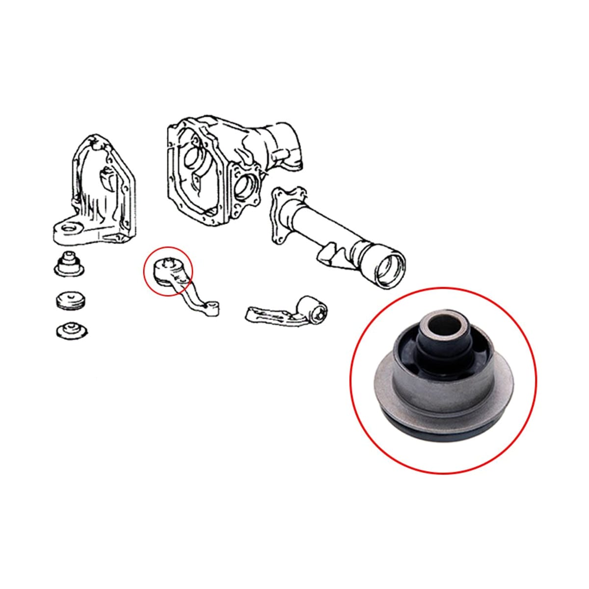 SAT Сайлентблок редуктора Toyota Land Cruiser (J100) 98-07 / Lexus LX 98-07