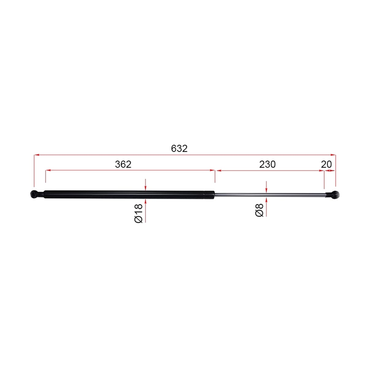 SAT Амортизатор капота Toyota Land Cruiser (J200) 07-21 / Lexus LX 07-23 (Справа=Слева) ST5344069085