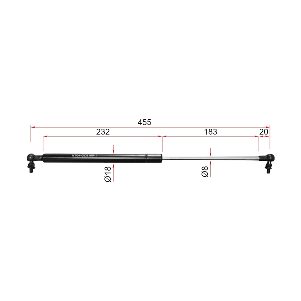 Деталь Амортизатор капота Toyota Land Cruiser Prado (J120) 02-09 / Lexus GX 02-09 (Справа=Слева) SAT