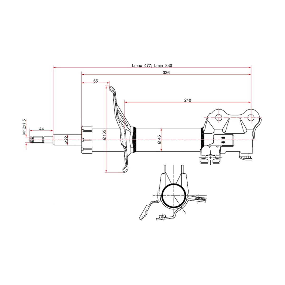SAT Стойка передняя Nissan AD 99-08 / Almera 98-06 (Слева) ST543036N225