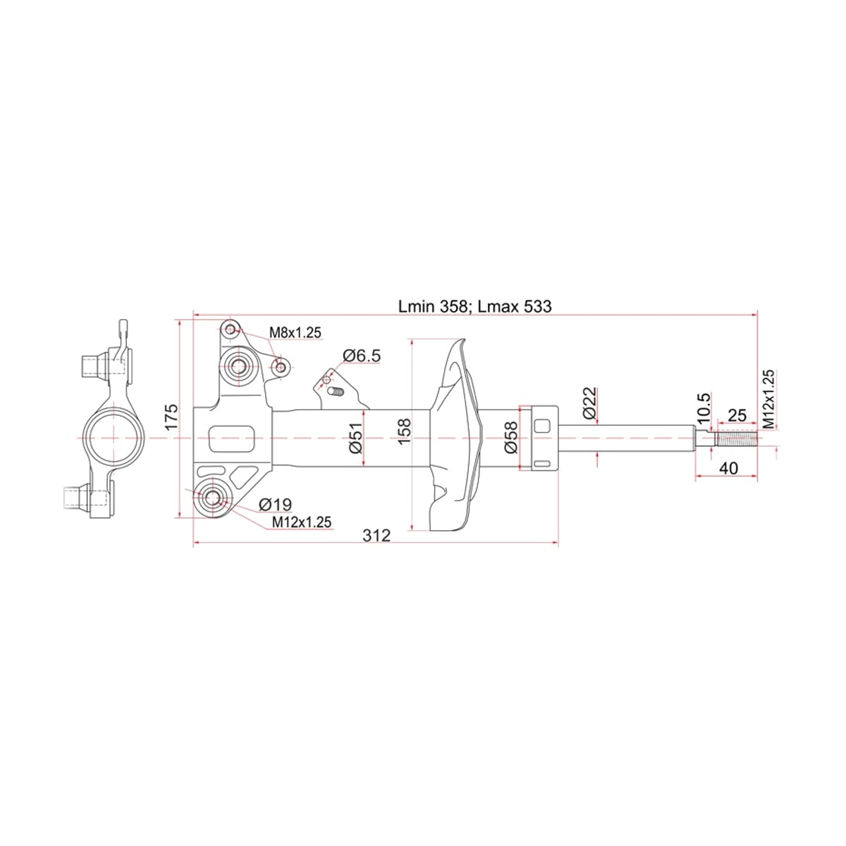 SAT Стойка передняя Nissan Primera 01-08 (Слева) ST54303AW025