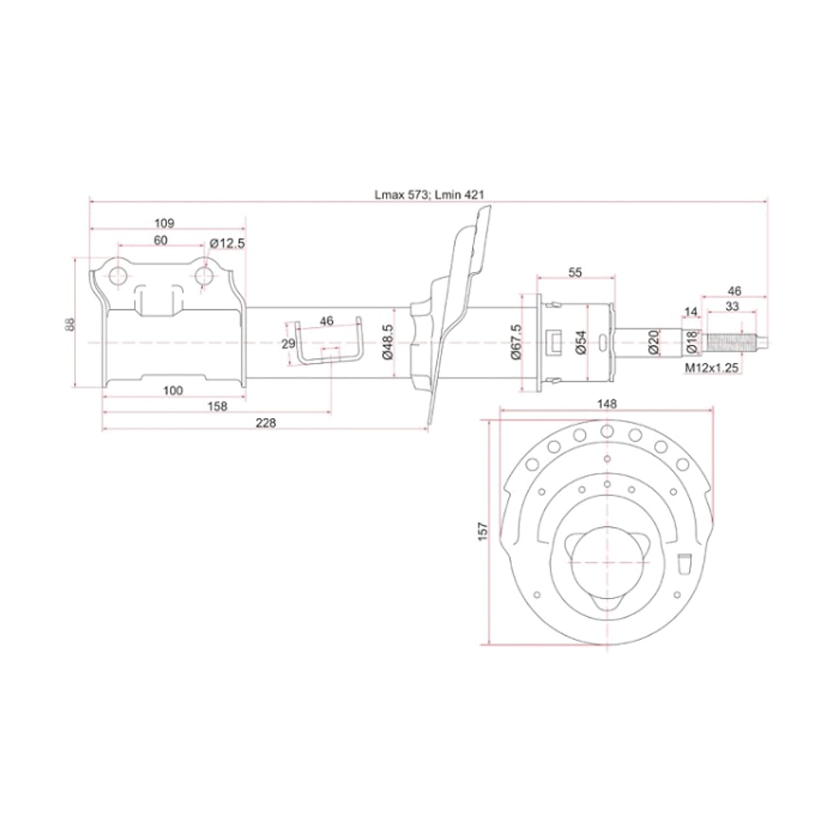 SAT Стойка передняя Hyundai Solaris 10-17 / Kia Rio 11-17 (Справа) ST546604L100
