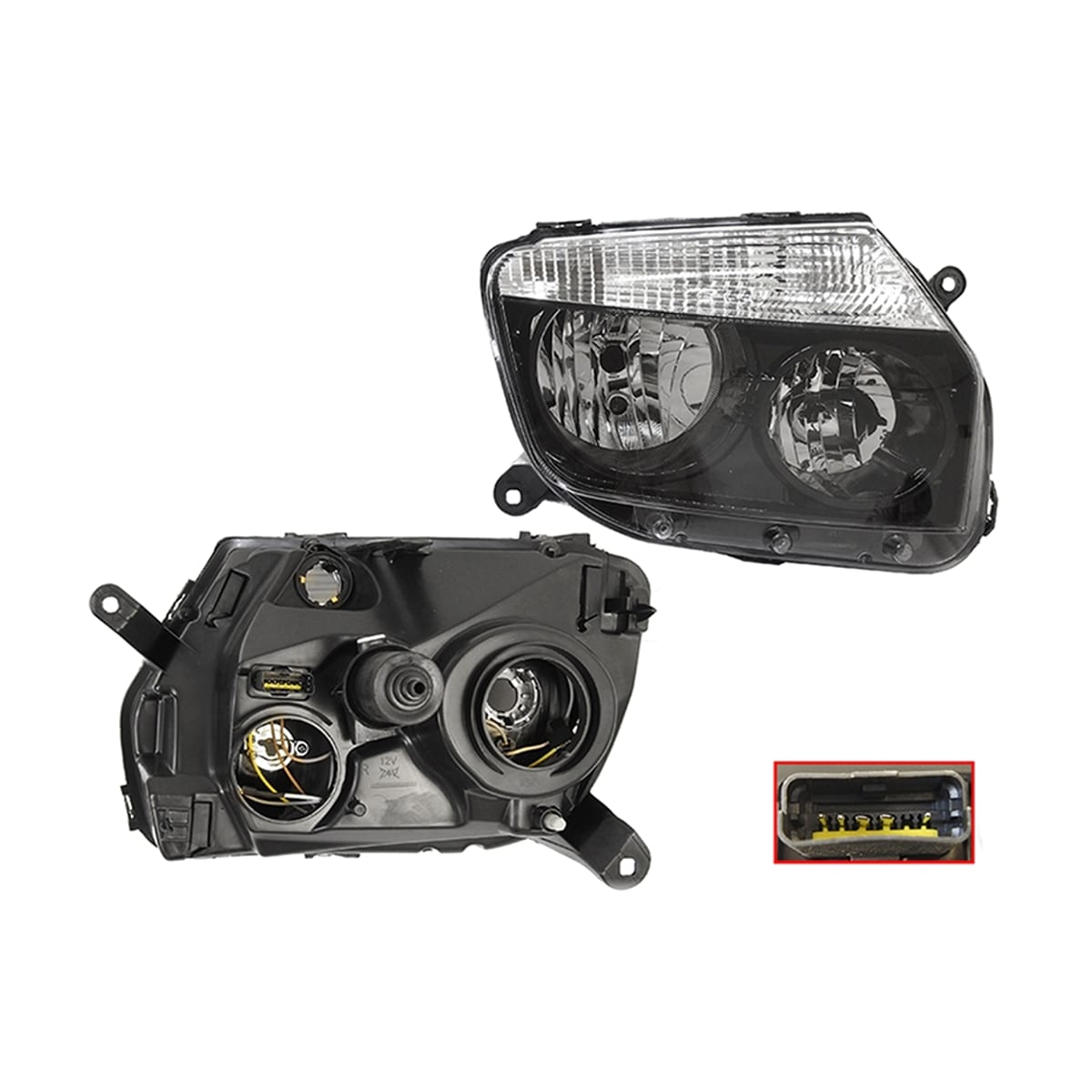 SAT Фара Renault Duster 10-15 (Справа/ Галоген/ Ручная регулировка/ Чёрная) ST5511186RLDEM2