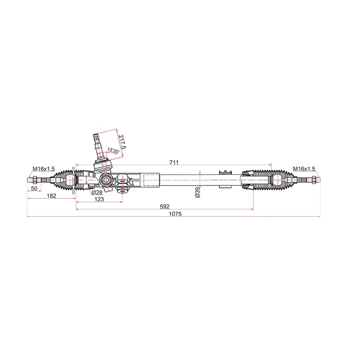 SAT Рейка рулевая Hyundai ix35 09-15 / Tucson 09-15 (Левый руль) ST565002S000