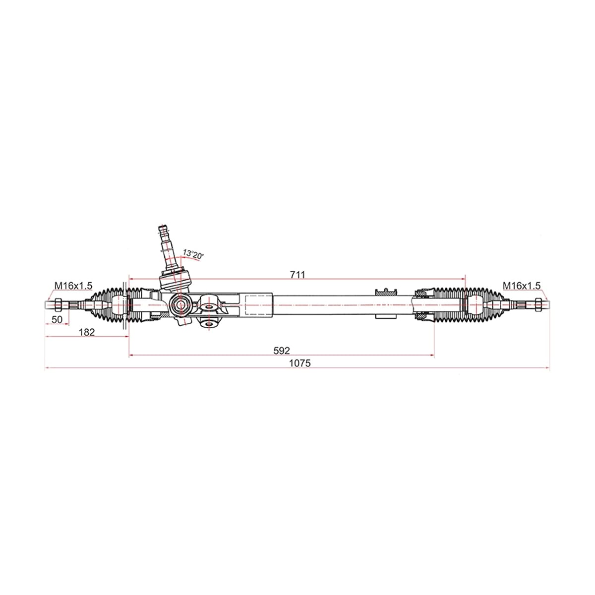SAT Рейка рулевая Hyundai ix35 09-15 / Santa Fe 18-21 (Левый руль) ST565002S001