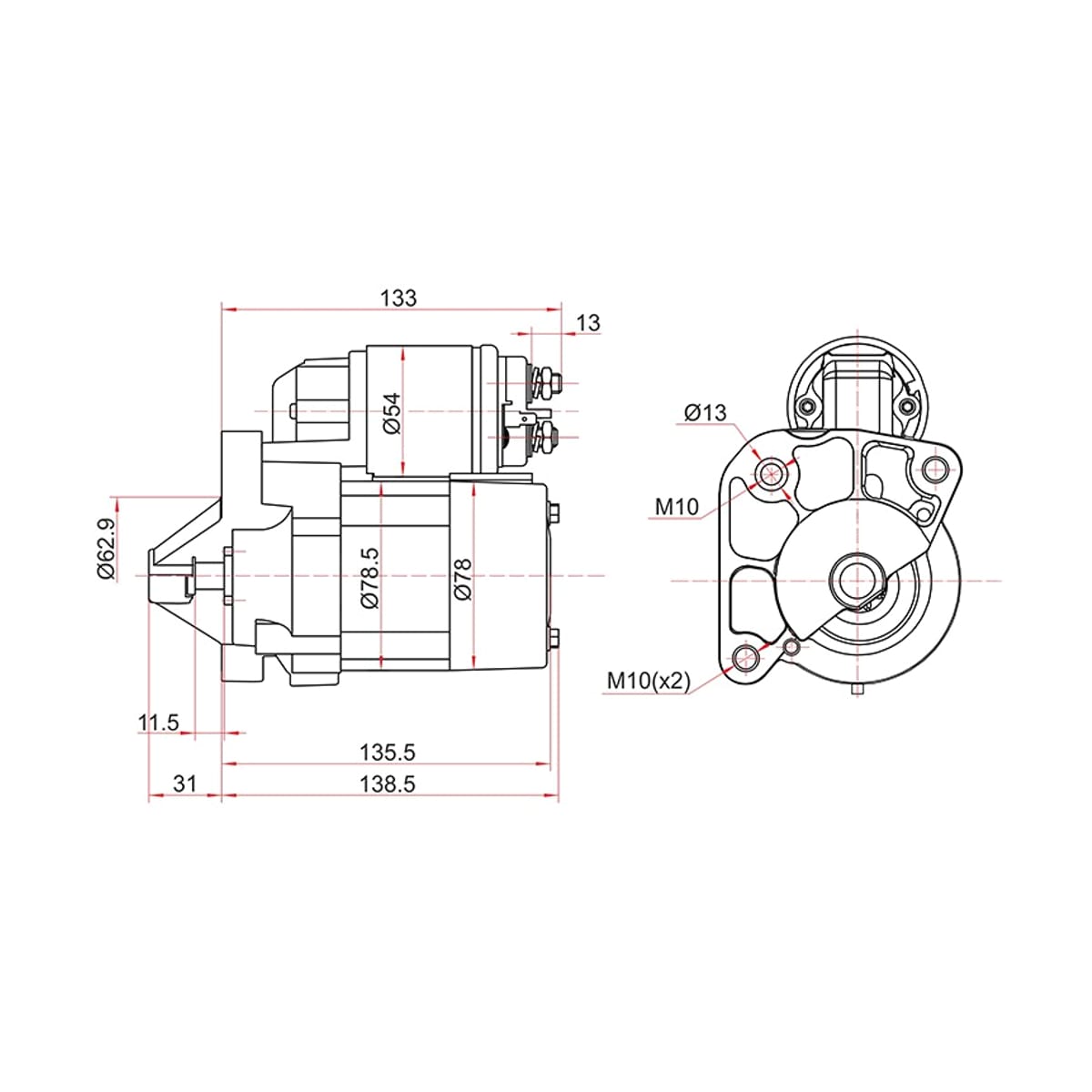 SAT Стартер Renault Duster 10-15 / Kangoo 97-13 (1 kW/ Z=8) ST6001547289N