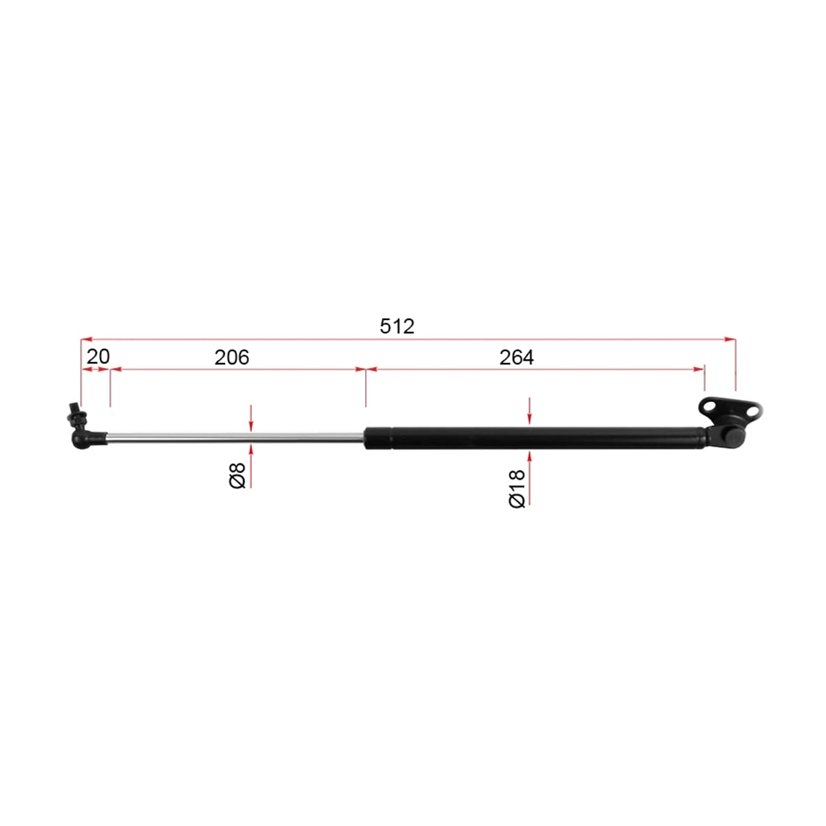 SAT Амортизатор крышки багажника Toyota Land Cruiser (J100) 98-07 / Lexus LX 98-07 (Справа) ST6895069056