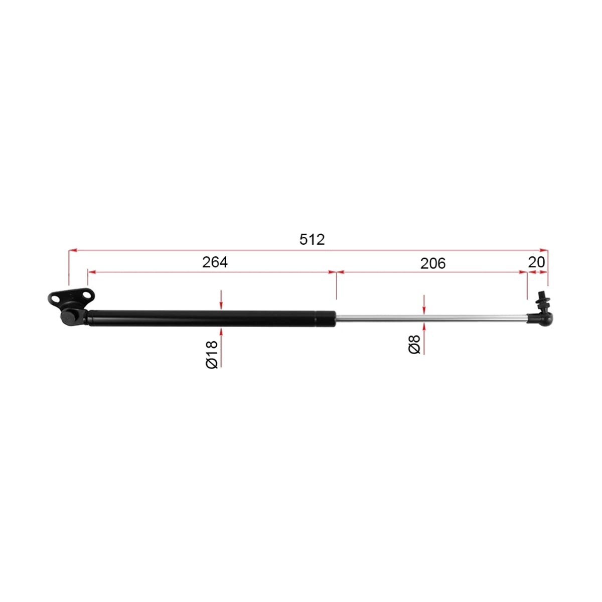 SAT Амортизатор крышки багажника Toyota Land Cruiser (J100) 98-07 / Lexus LX 98-07 (Слева) ST6896069016