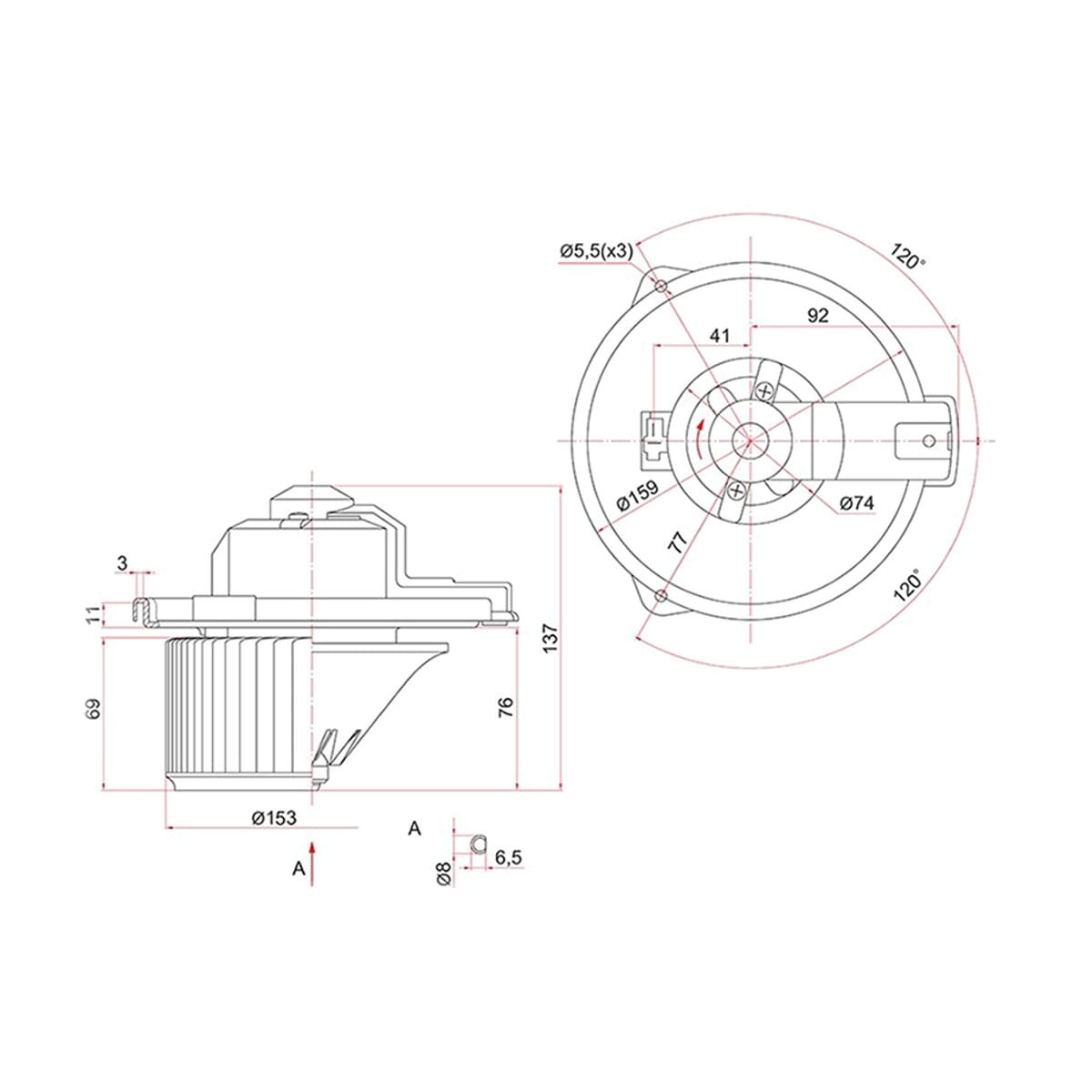 SAT Мотор отопителя салона (Левый руль) Mitsubishi Pajero 91-00 / Toyota RAV4 94-00 ST8710342020