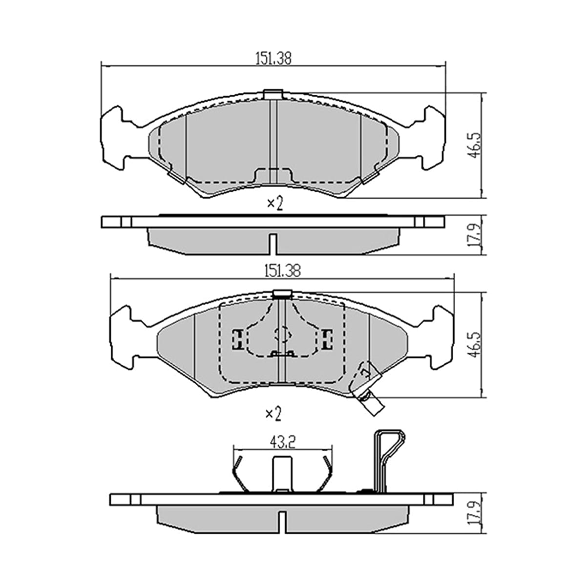 SAT Колодки тормозные (Спереди/ Без ABS) Chevrolet Cobalt 13- / Ravon R4 16-20 ST94748947