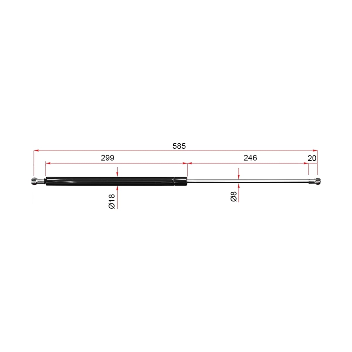 SAT Амортизатор крышки багажника Chevrolet Captiva 06-15 / Opel Antara 06-15 (Справа=Слева) ST96624626