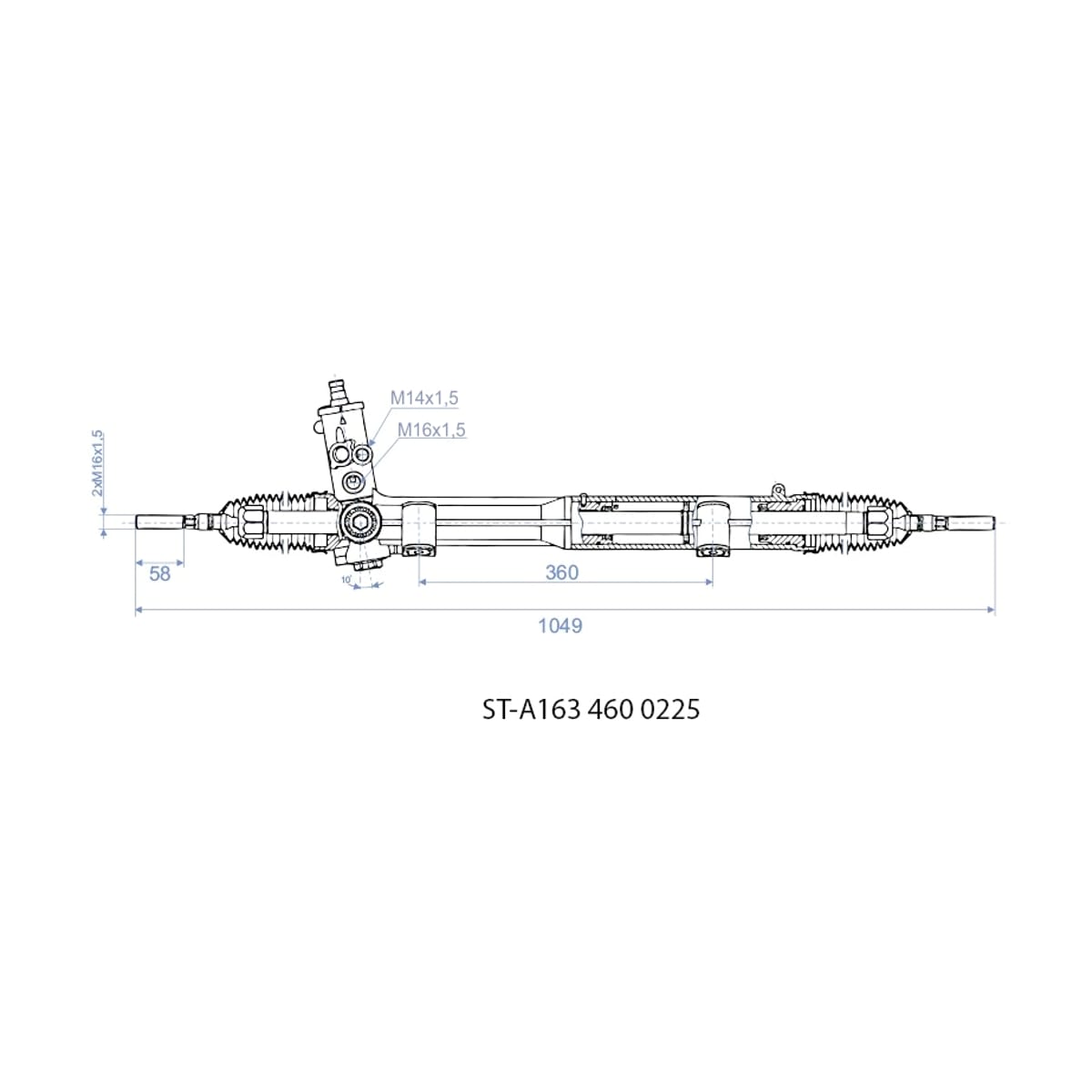 SAT Рейка рулевая Mercedes-Benz M-Class 97-05 STA1634600225