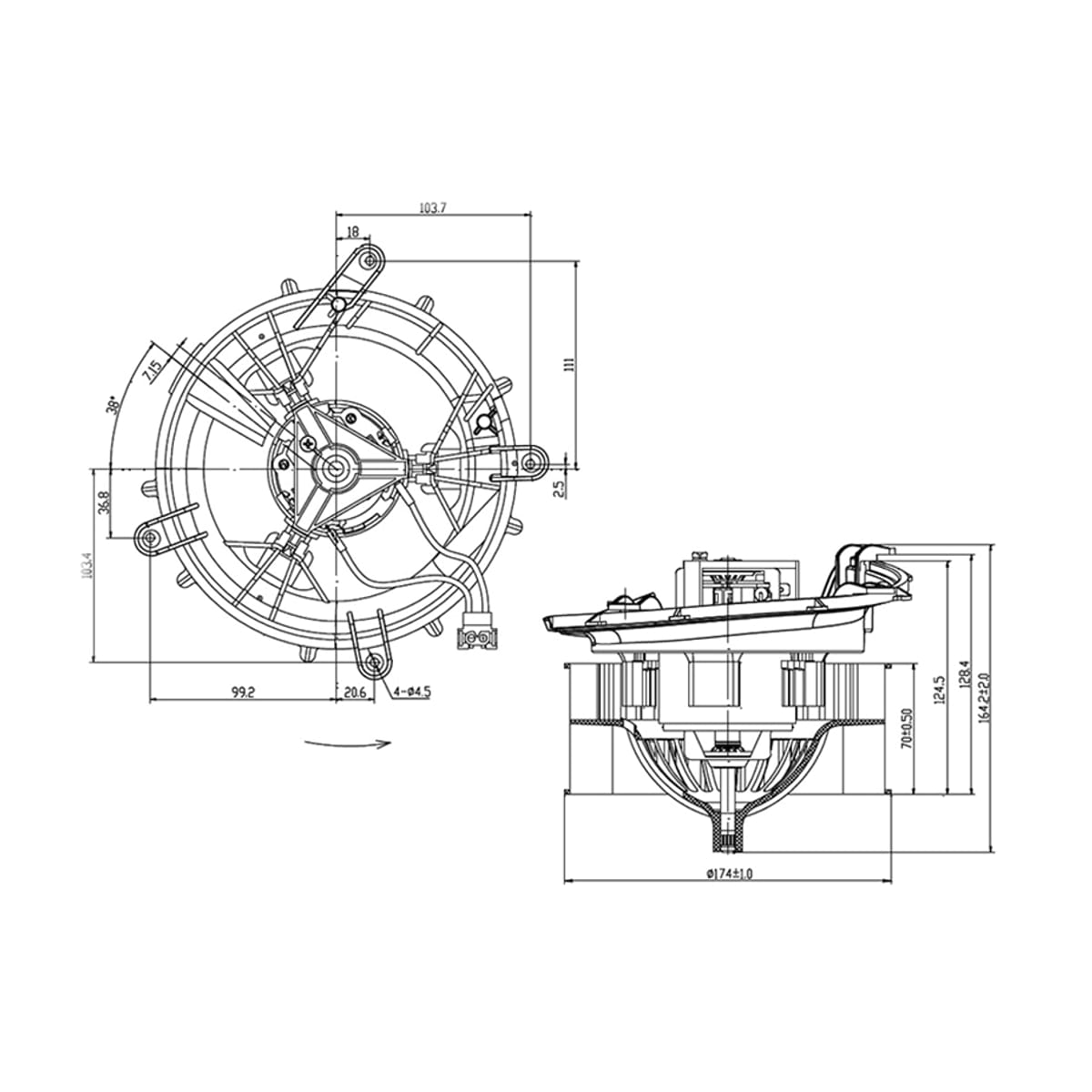 SAT Мотор отопителя салона (Левый руль) Mercedes-Benz S-Class 98-05 / CL-Class 99-06 STA2208203142
