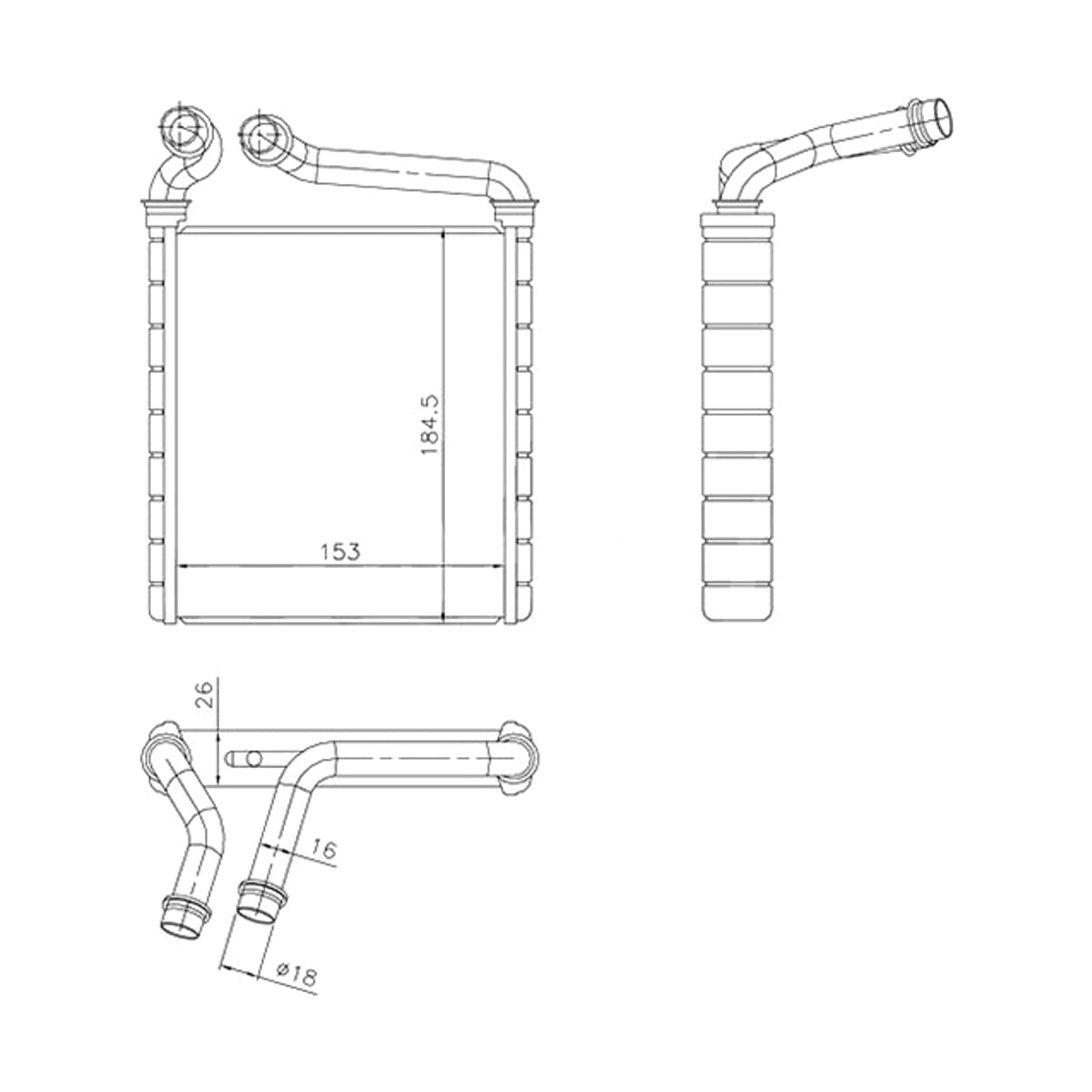 Радиатор отопителя салона Volkswagen Golf 03-16 / Passat 05-15 STAU07395A0