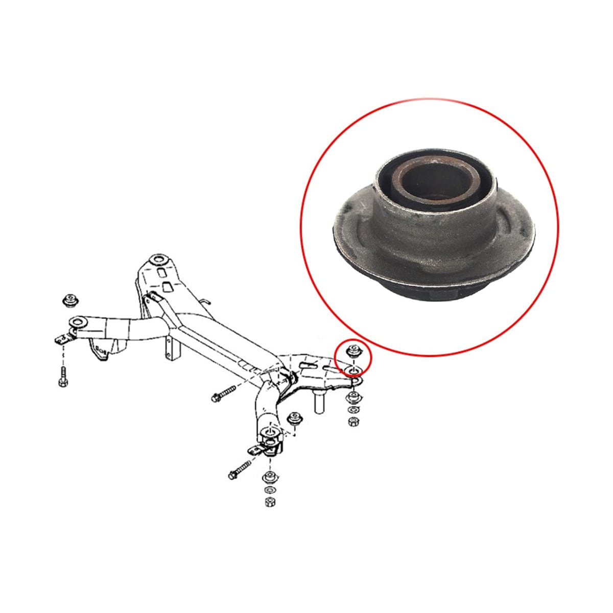 Деталь Сайлентблок балки Mazda 6 02-12 / 6 MPS 05-07 SAT