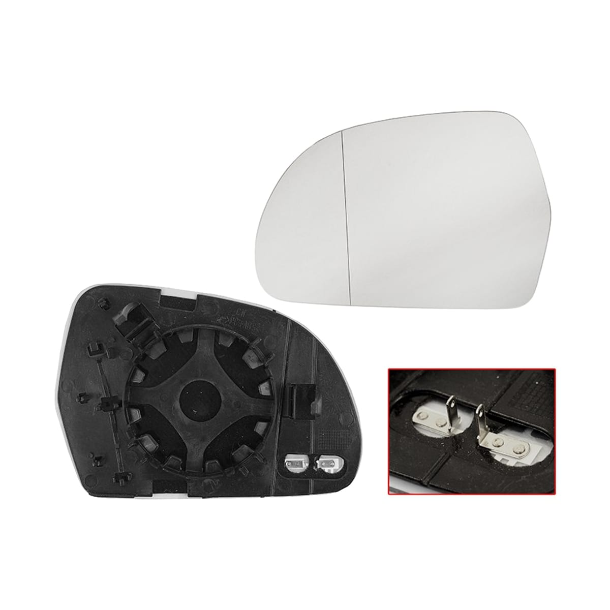 SAT Полотно зеркала Audi A3 08-13 / A4 08-12 (Слева/ Обогрев/ сферическое)