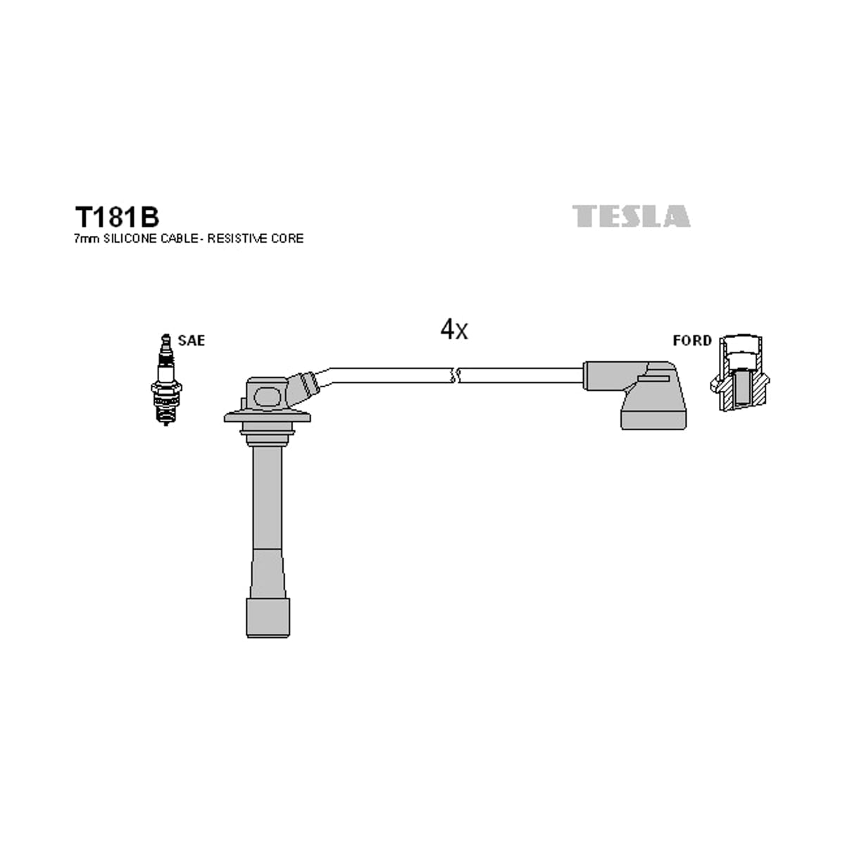 TESLA Комплект проводов зажигания T181B