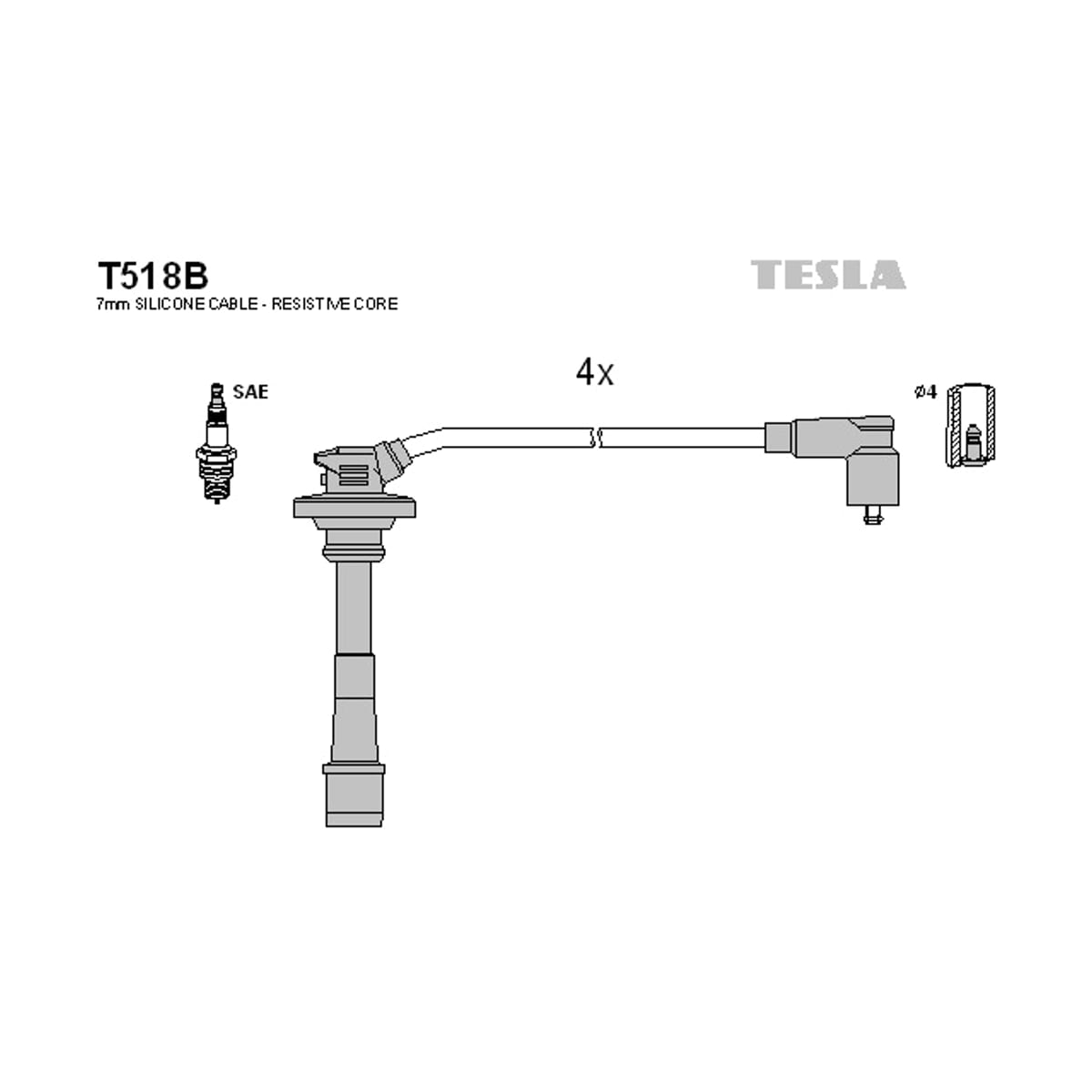 TESLA Комплект высоковольтных проводов