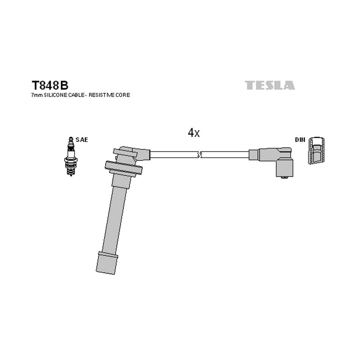 TESLA Комплект высоковольтных проводов