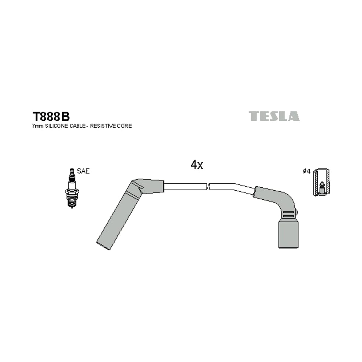 TESLA Комплект высоковольтных проводов