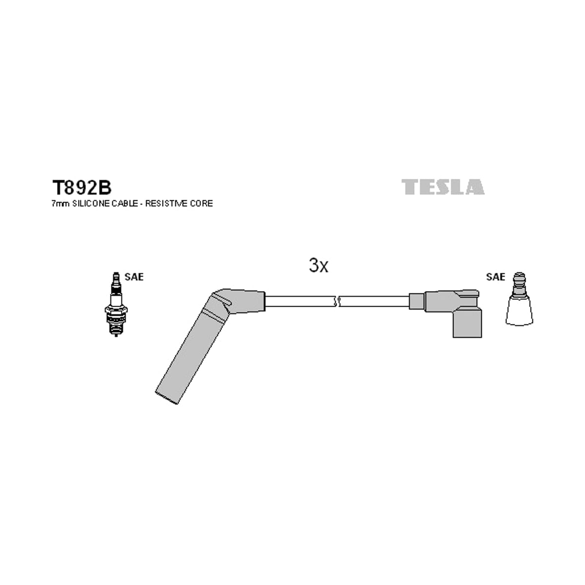 Деталь Комплект высоковольтных проводов TESLA