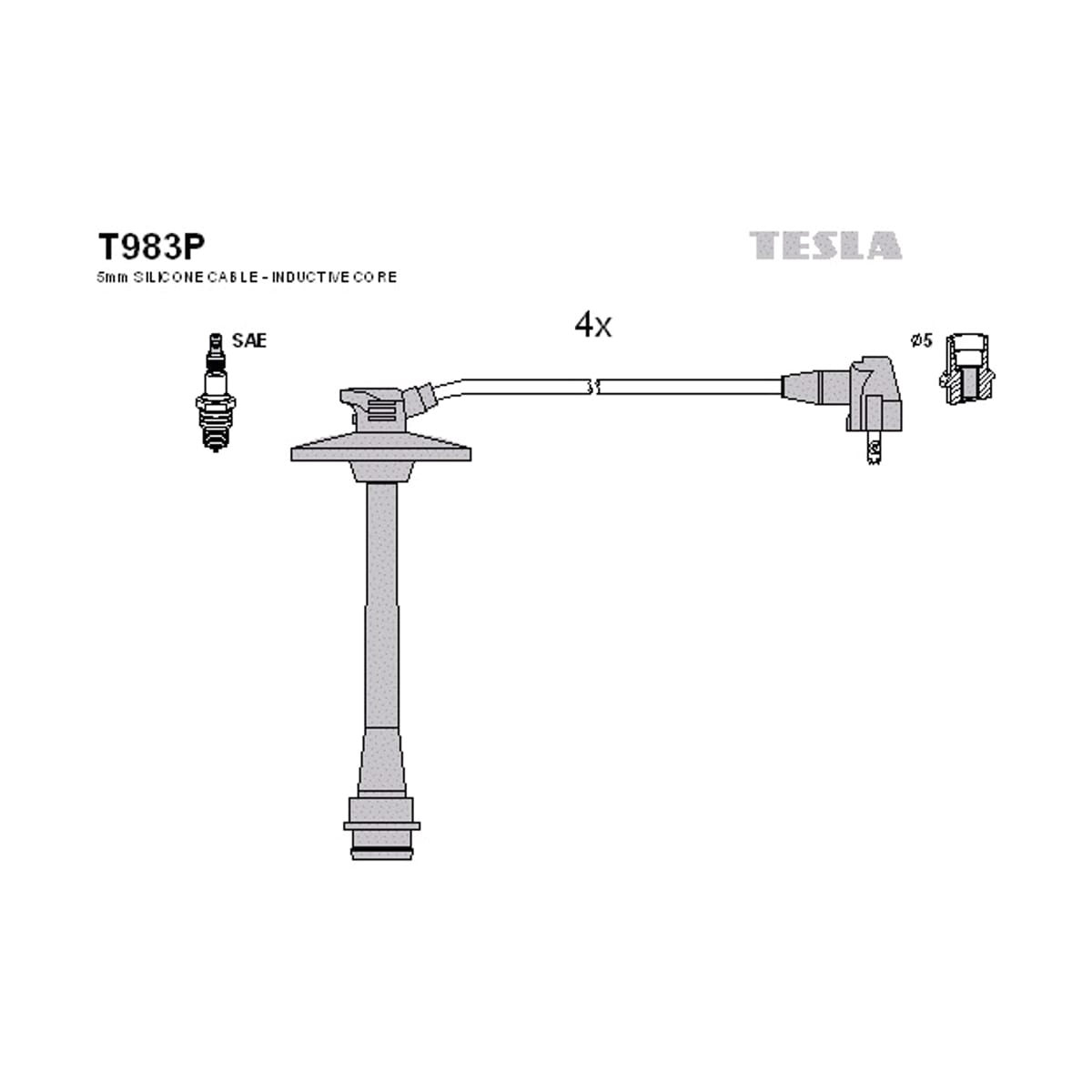 TESLA Комплект высоковольтных проводов