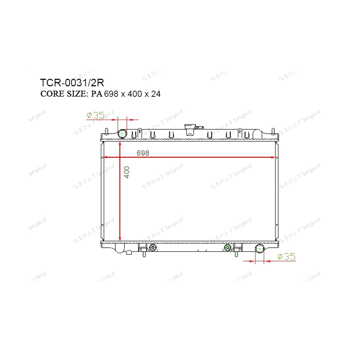 Деталь Gerat Original TCR-0031/2R Радиаторы Gerat Original