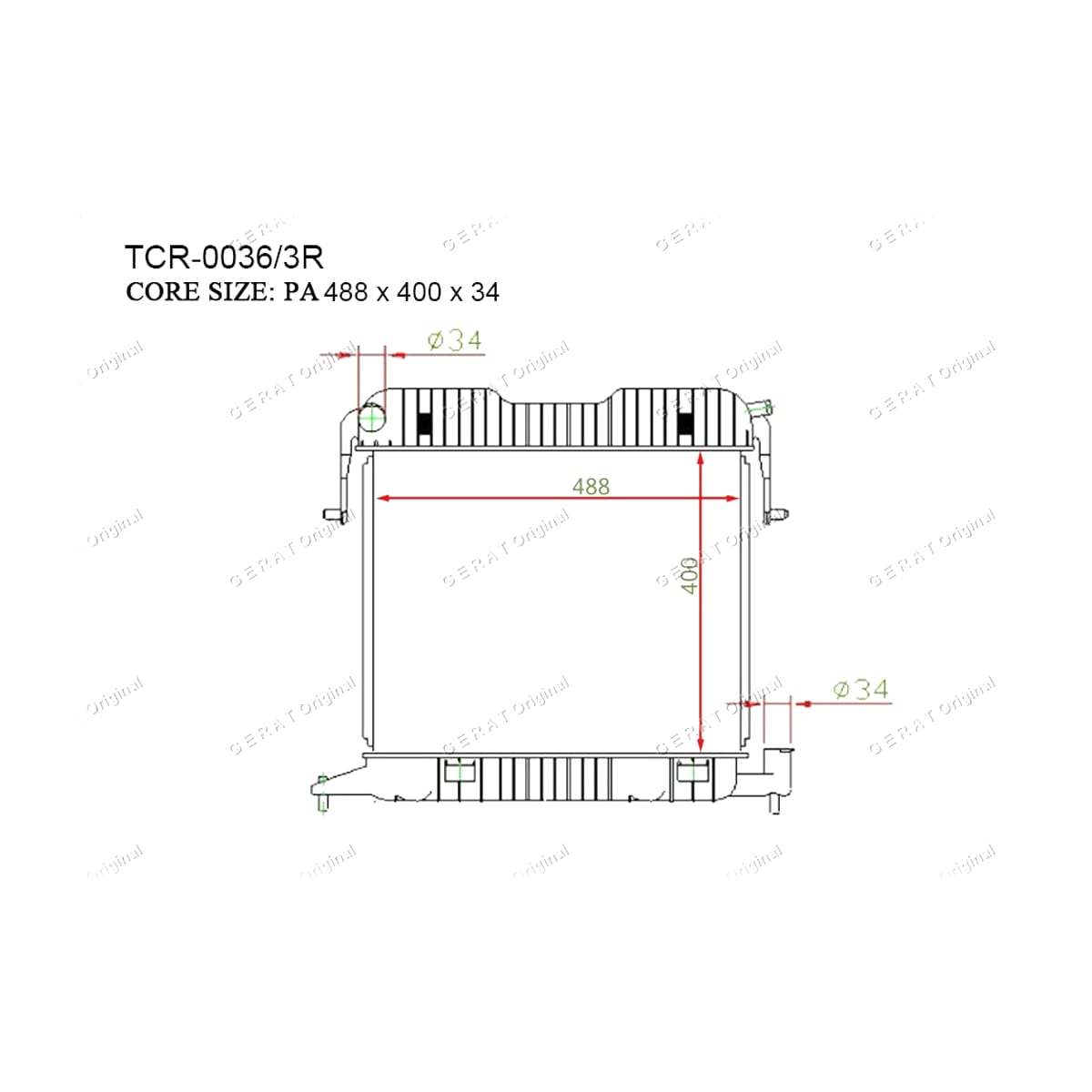 Деталь Gerat Original TCR-0036/3R Радиаторы Gerat Original