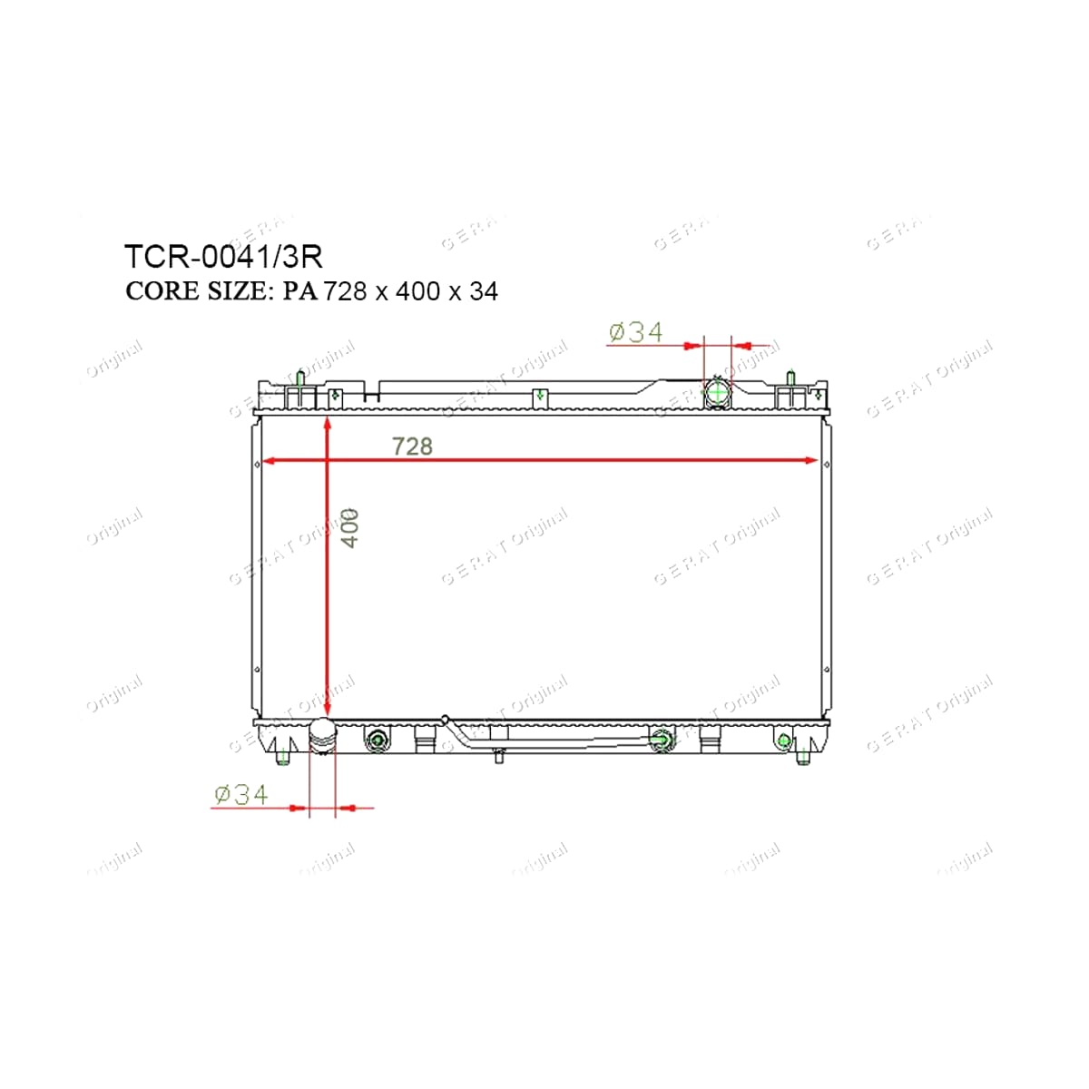 Деталь Gerat Original TCR-0041/3R Радиаторы Gerat Original