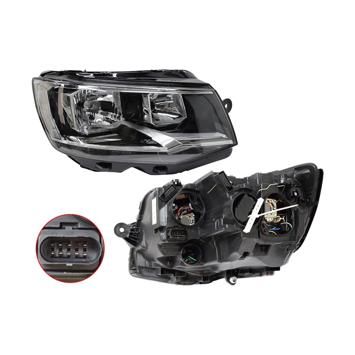 Деталь Фара Volkswagen Transporter 15-19 (Справа/ Галоген/ С электрокорректором) TYC