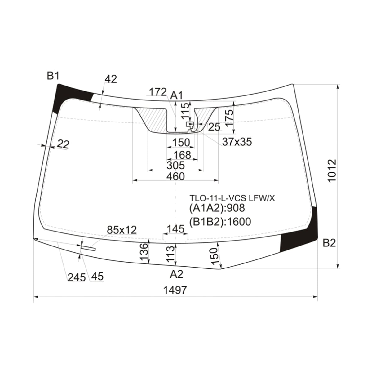 XYG Стекло лобовое (Датчик дождя) Honda Accord 11-13 / Acura TSX 08-14 TLO11LVCSLFW/X