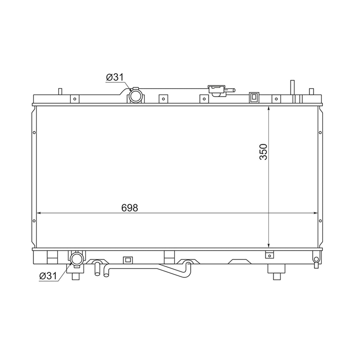 SAT Радиатор Toyota Caldina (T190,T210) 92-02 / Carina 96-01 TY0002AT210