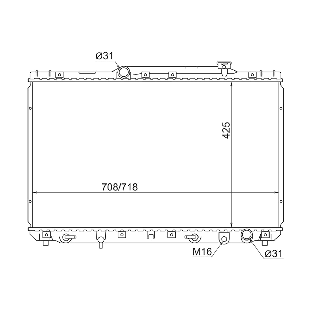 SAT Радиатор Toyota Camry Europe/Russia (XV10) 91-96 / Camry USA 91-96 TY0003SXV10