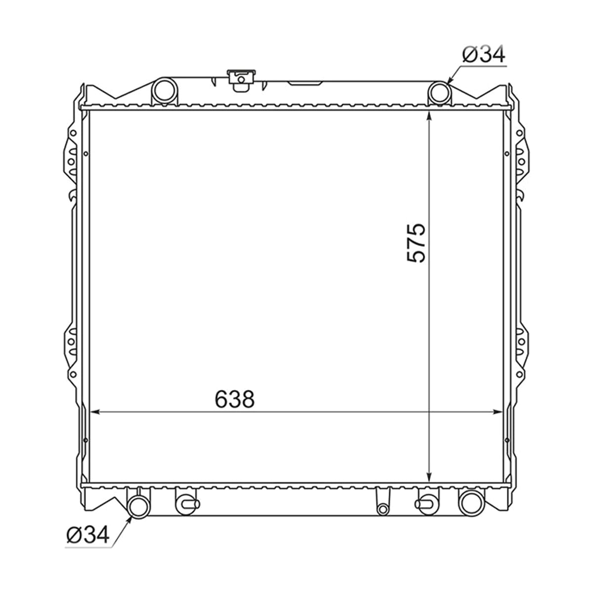 SAT Радиатор Toyota Land Cruiser Prado (J90) 96-02 / 4Runner 95-02 TY0008J95