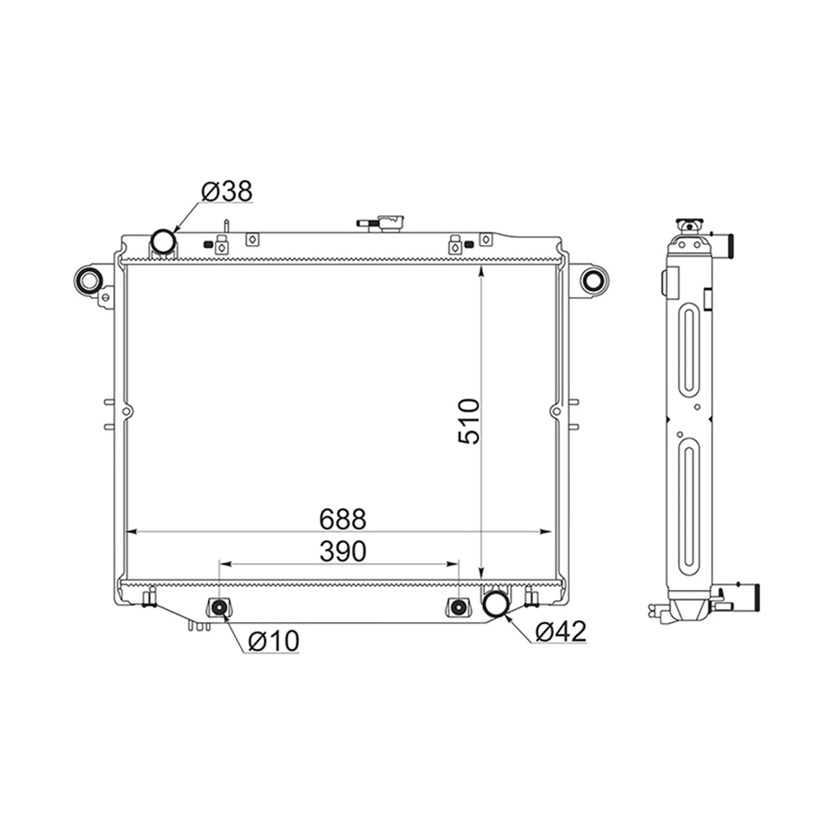 Деталь Радиатор Toyota Land Cruiser (J100) 98-07 / Land Cruiser Cygnus 98-07 SAT