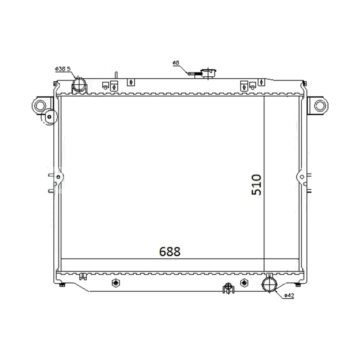 SAT Радиатор Toyota Land Cruiser (J100) 98-07 / Land Cruiser Cygnus 98-07 TY0009100D1