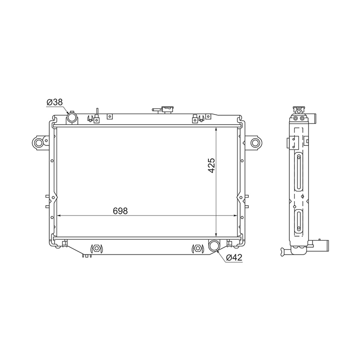 SAT Радиатор Toyota Land Cruiser (J100) 98-07 / Land Cruiser Cygnus 98-07