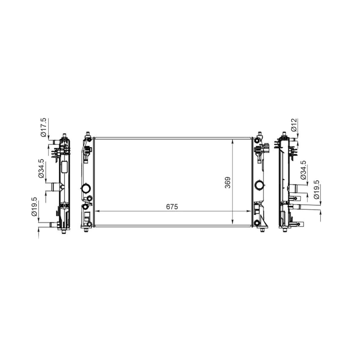 SAT Радиатор Toyota C-HR 16-23 / Corolla 18-22 TY0012