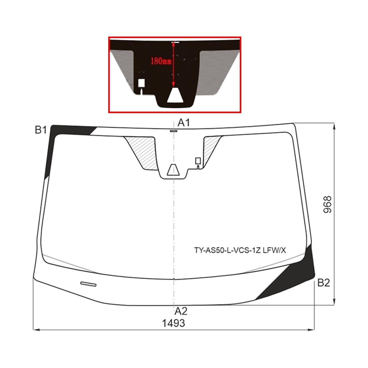 XYG Стекло лобовое (Камера/ Датчик дождя) Toyota RAV4 (XA50) 18 TYAS50LVCS1ZLFW/X