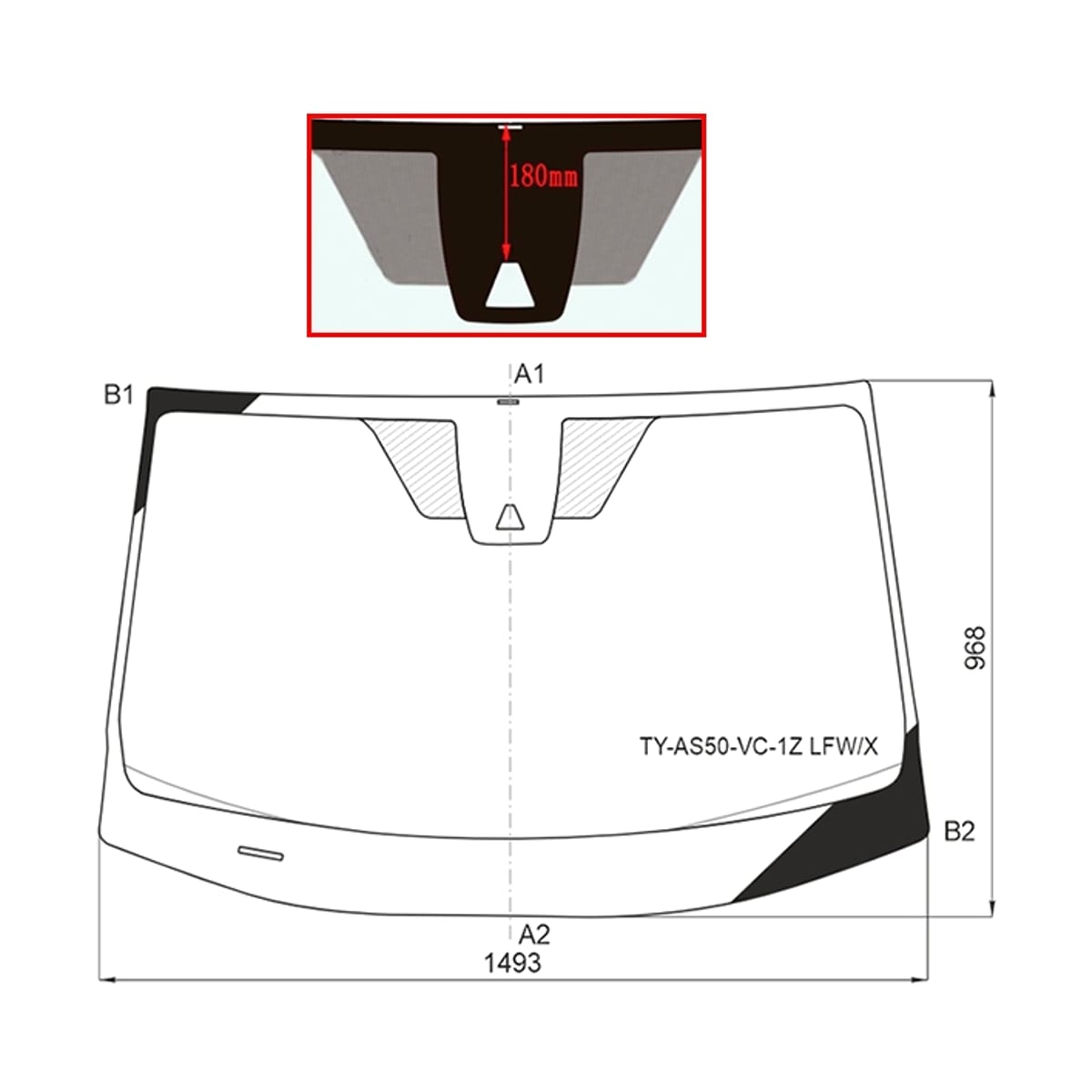 XYG Стекло лобовое (Камера) Toyota RAV4 (XA50) 18- / Wildlander 19-25 TYAS50VC1ZLFW/X
