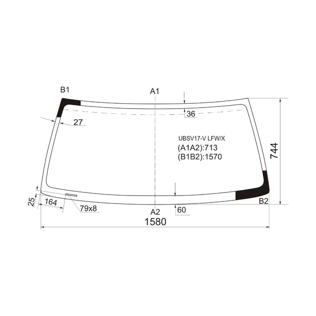 Деталь Стекло лобовое Honda Horizon 94-99 / Isuzu Bighorn 91-02 XYG