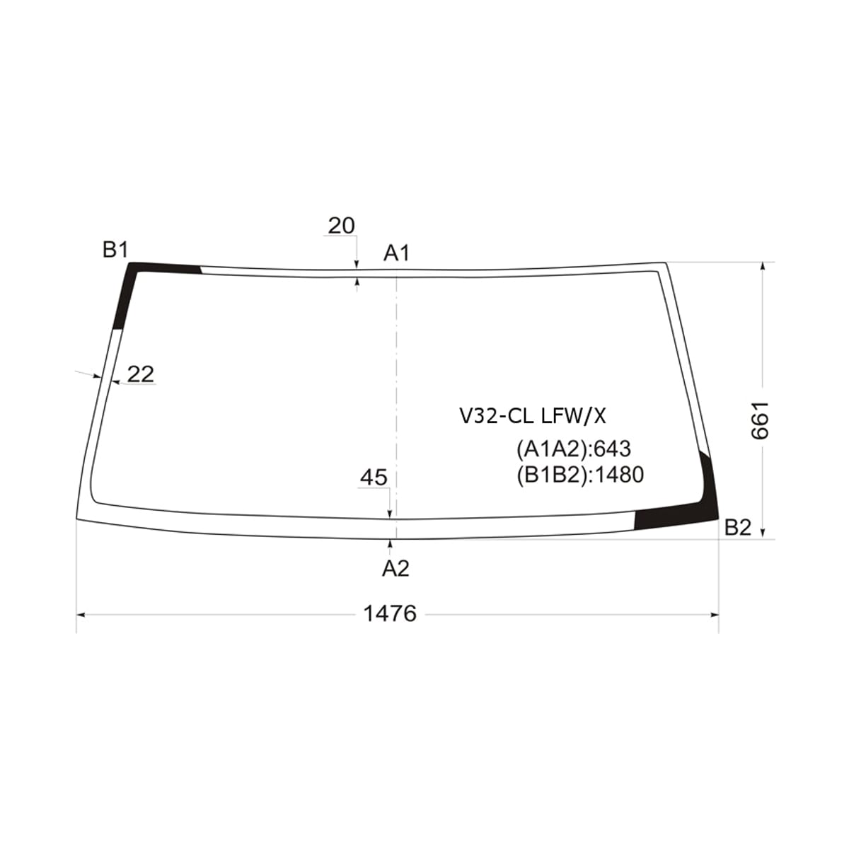 XYG Стекло лобовое Mitsubishi Pajero 91-00 V32CLLFW/X