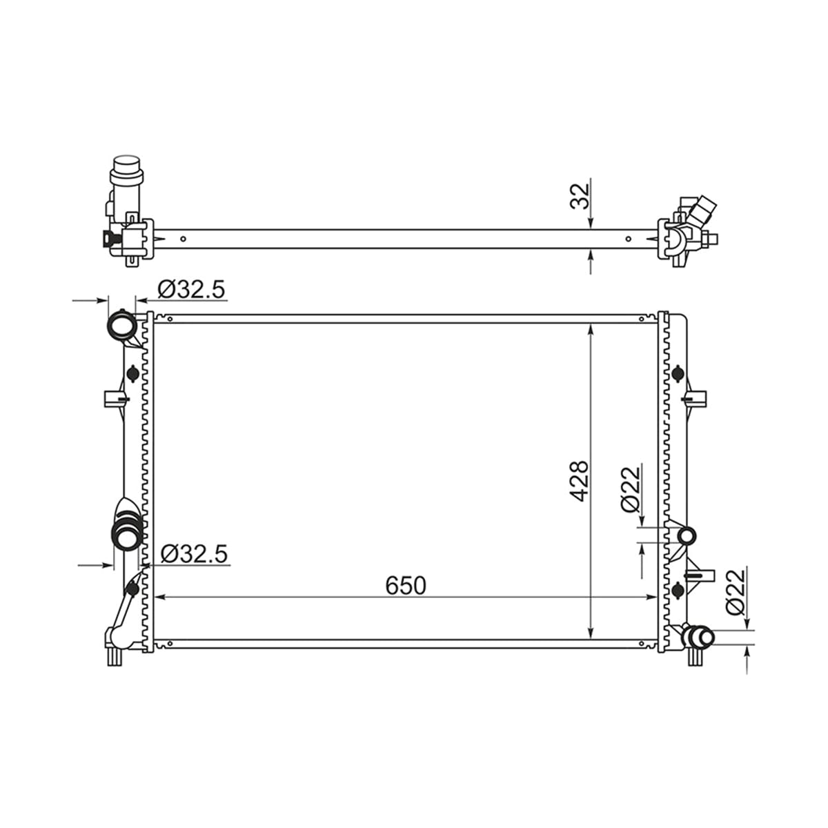 SAT Радиатор Audi A3 03-13 / Skoda Octavia 04-13 VW00084