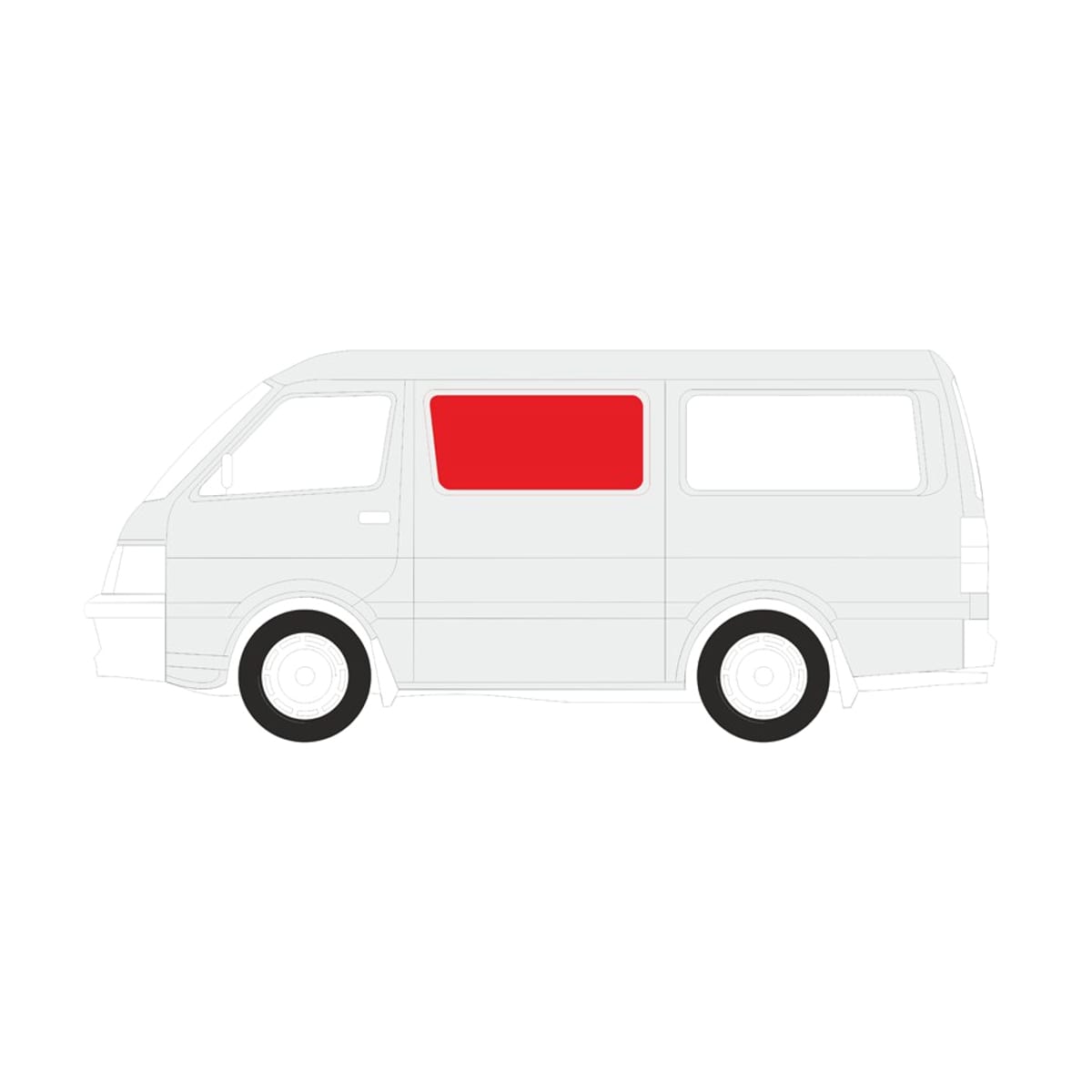 Деталь Стекло боковое опускное (Сзади/ Слева/ Цвет зеленый) Volkswagen Transporter 03-15 / Multivan 03-15 XYG