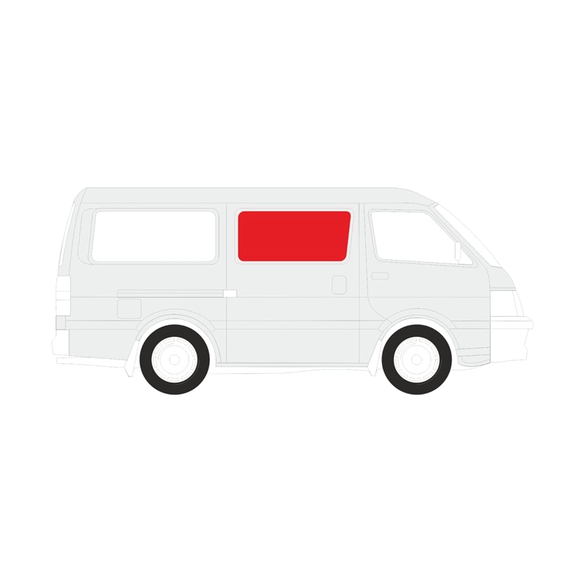 XYG Стекло боковое опускное (Сзади/ Справа/ Цвет зеленый) Volkswagen Transporter 03-15 / Multivan 03-15