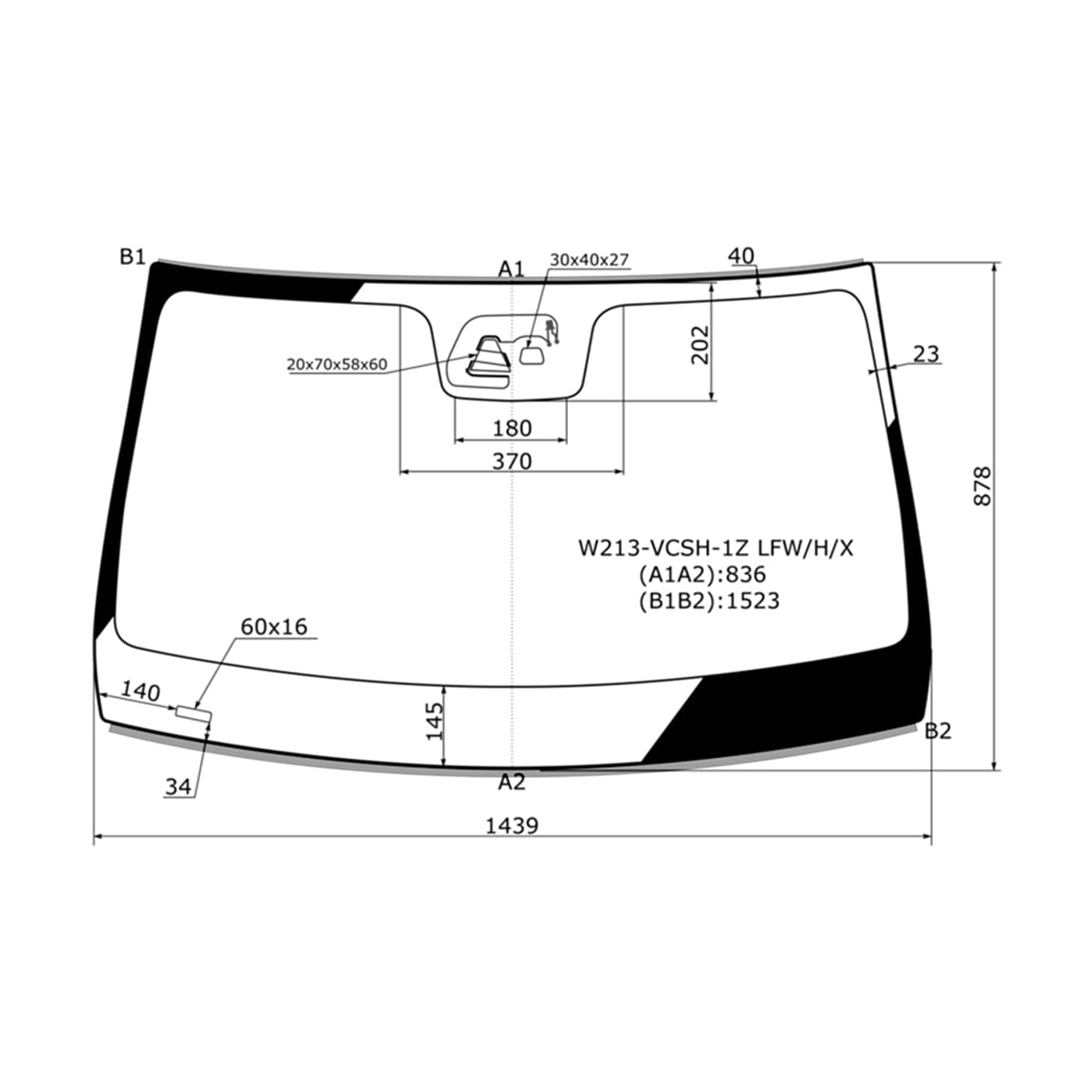 XYG Стекло лобовое (Камера/ Датчик дождя/ Молдинг) Mercedes-Benz E-Class 16-23 W213VCSH1ZLFW/H/X