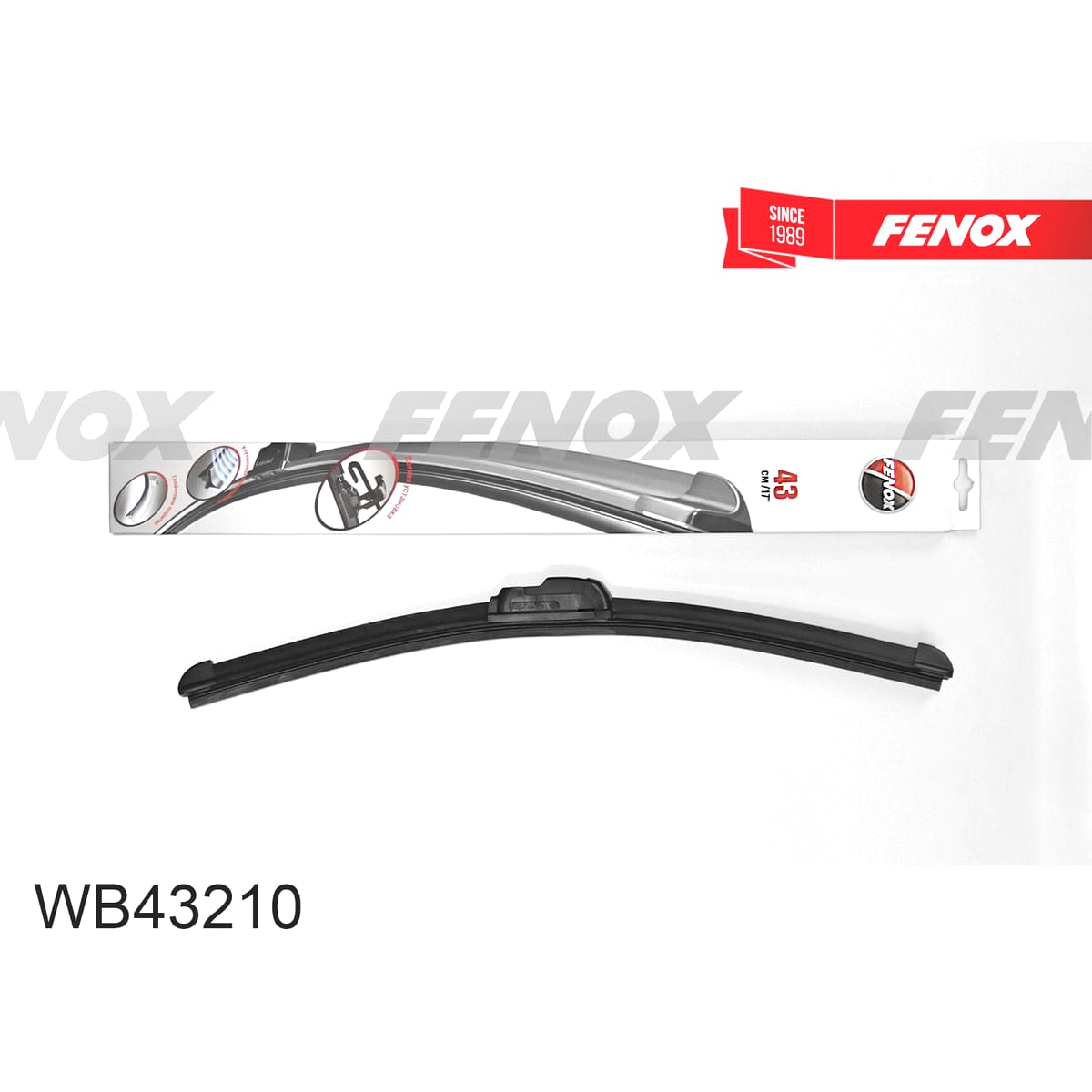 Деталь Щетка стеклоочистителя 43 см (17 ) бескаркасная FENOX