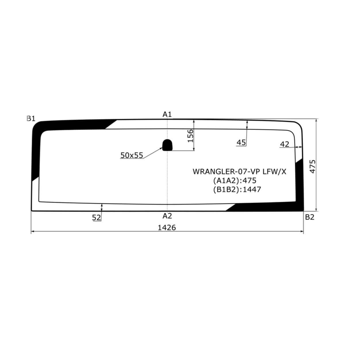 XYG Стекло лобовое Jeep Wrangler 06-18